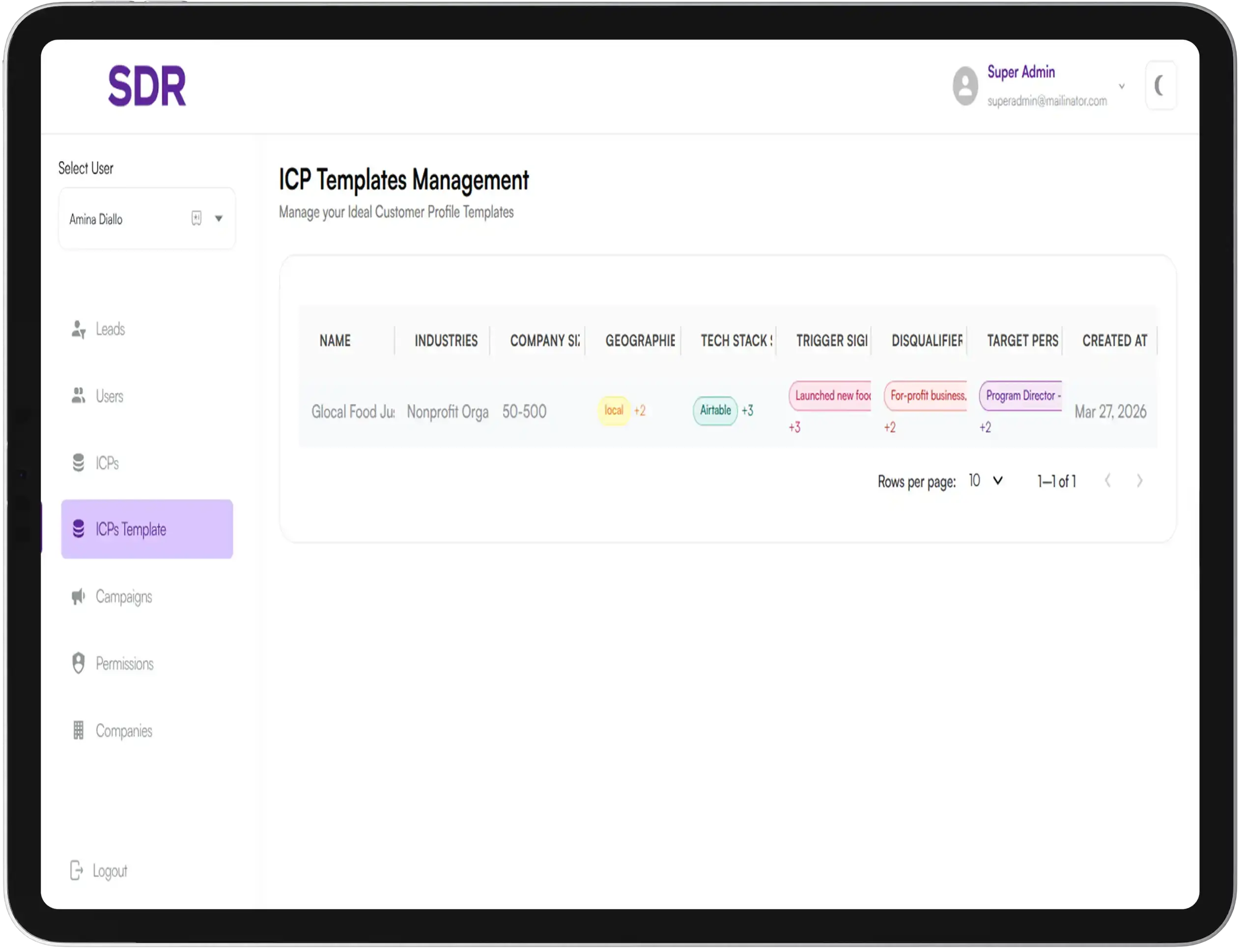 EVDC app inner screen
